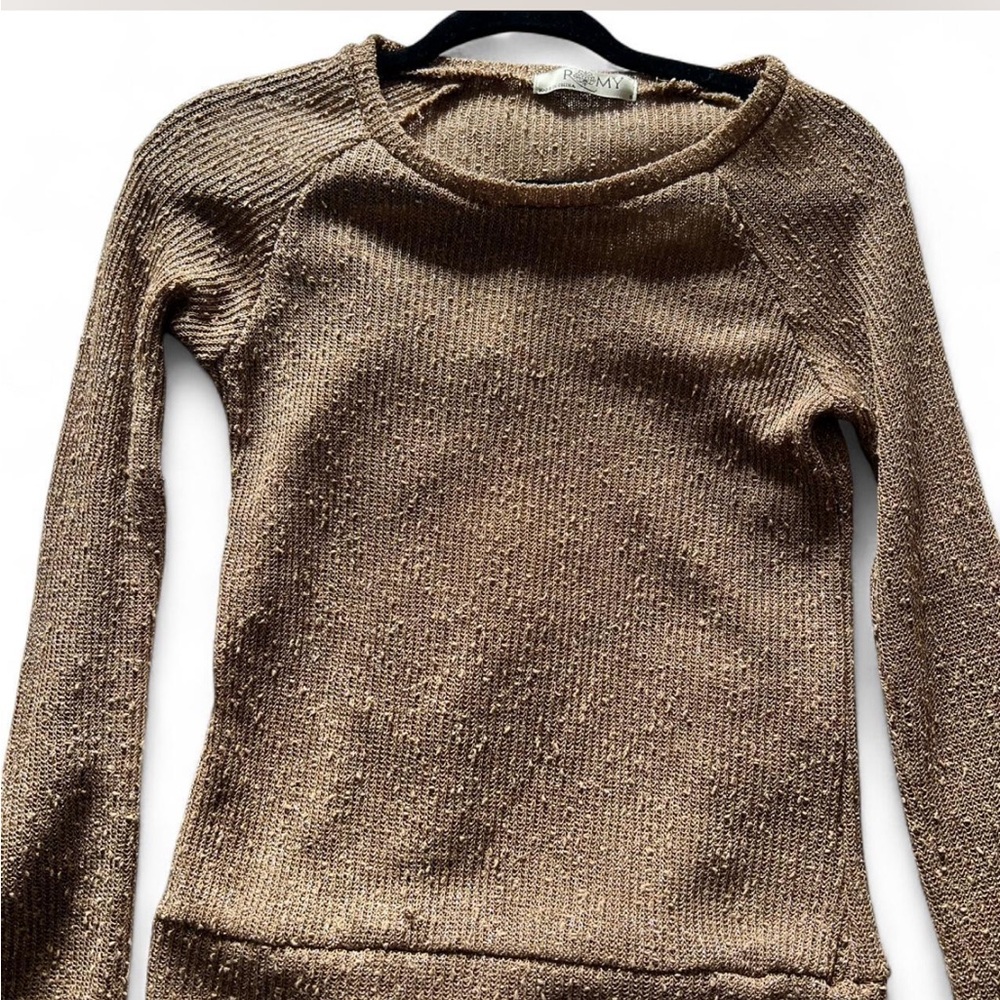 Romy Metallic Gold Women's Sweater